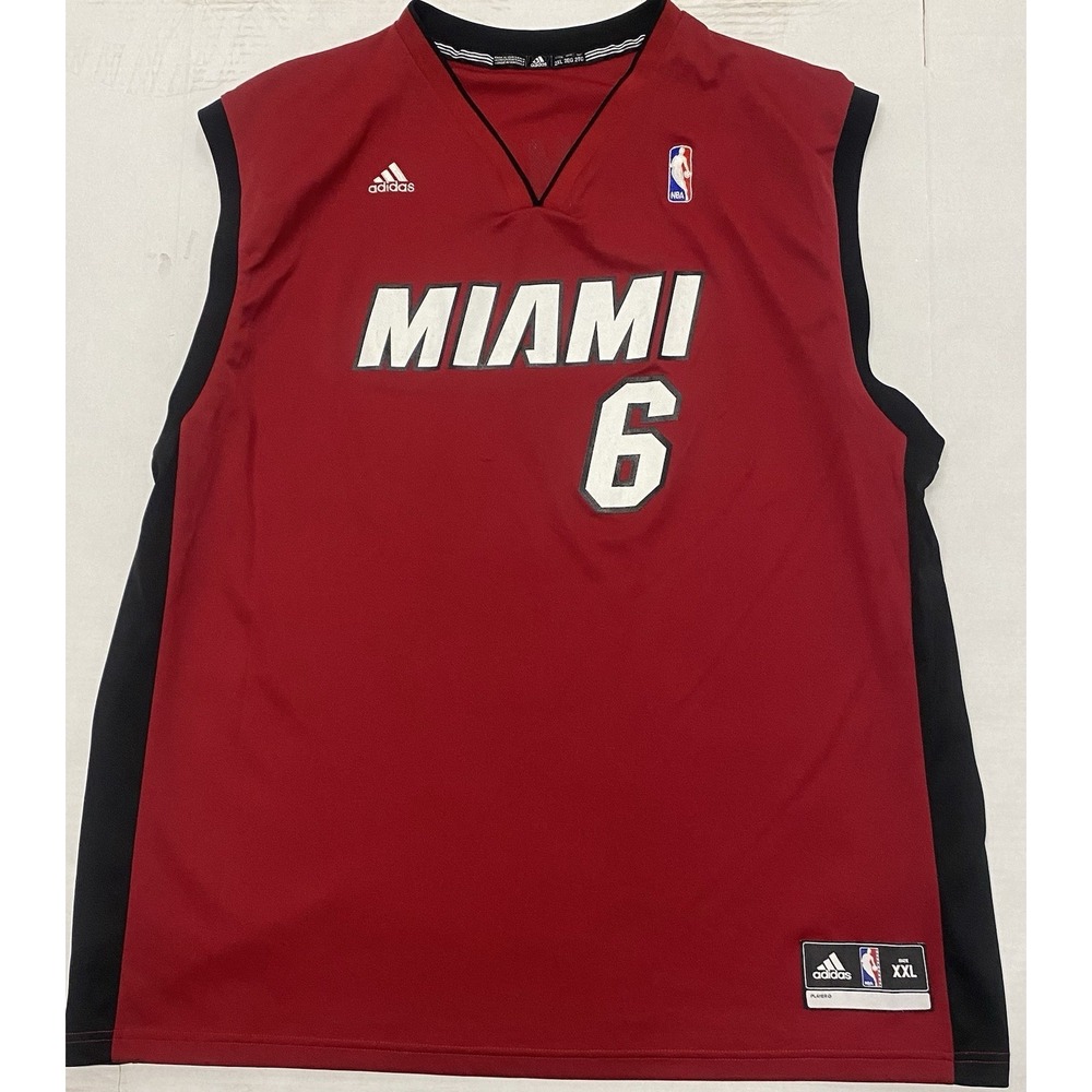 Lebron James #6 Adidas Miami Heat 2013 NBA Jersey, Red, XXL